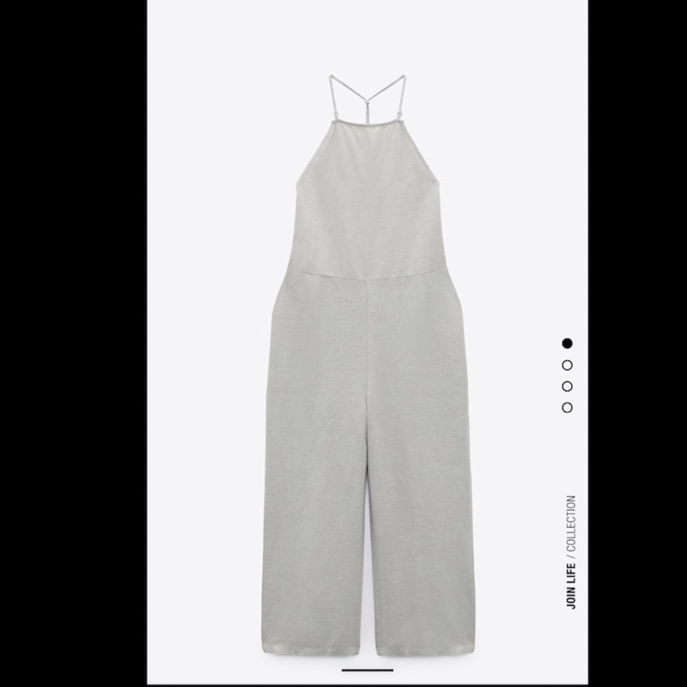 Zara Copped Linen Blend Jumpsuit